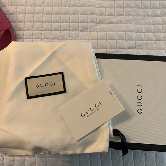 Gucci Shoes - Pink Gucci slides w bags and tags